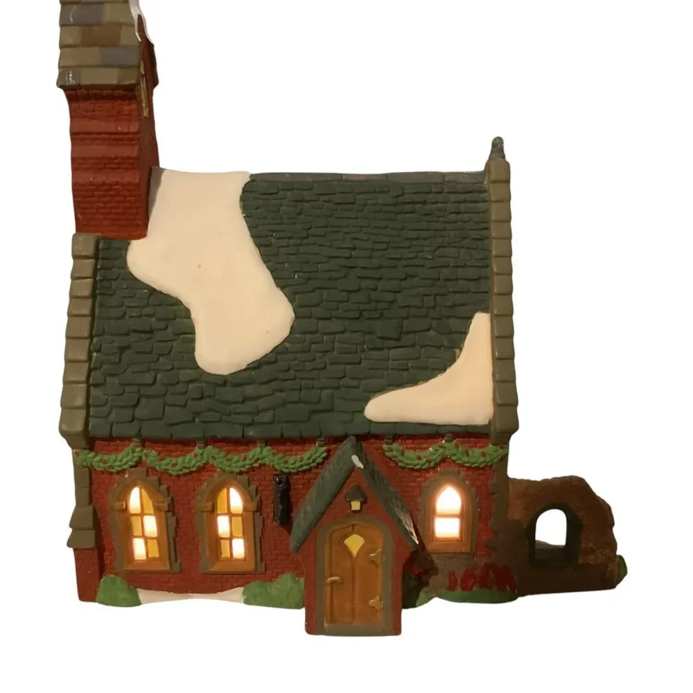 Department 56 Dickens Village Dudden Cross Church 1995 Light Up‎ Holiday Decor